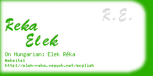 reka elek business card